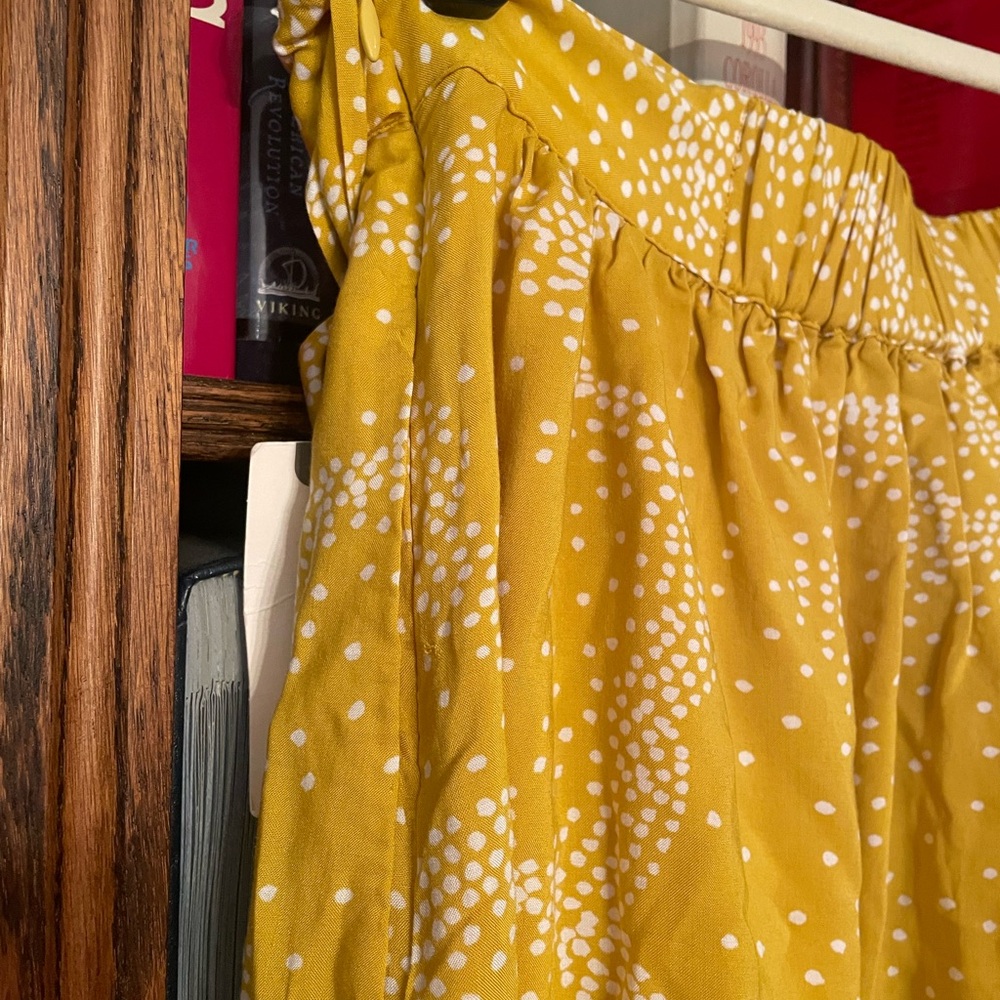 NWT Anthropologie Maeve Chic Yellow Patterned Midi Skirt - Picture 5 of 6